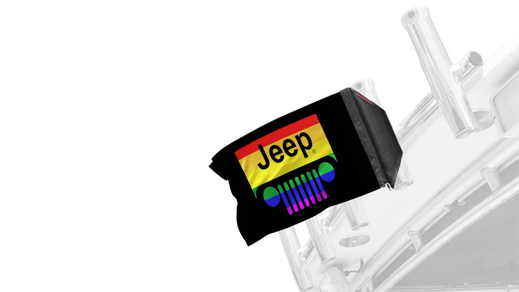 Jeep Grill 12"x18" Forever Wave Flag for Boats