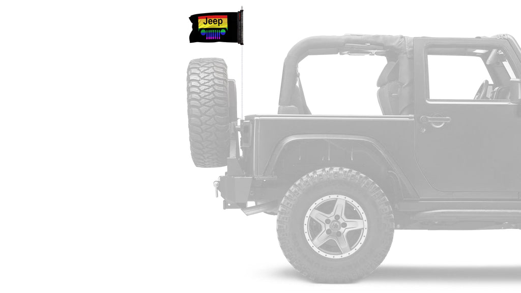 Jeep Grill 12"x18" Forever Wave Flag for Jeep Wrangler JK 2-Door 2007-2018
