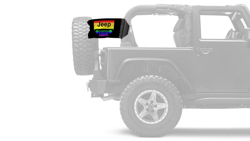 Jeep Grill 12"x18" Forever Wave Flag for Jeep Wrangler JK 2-Door 2007-2018