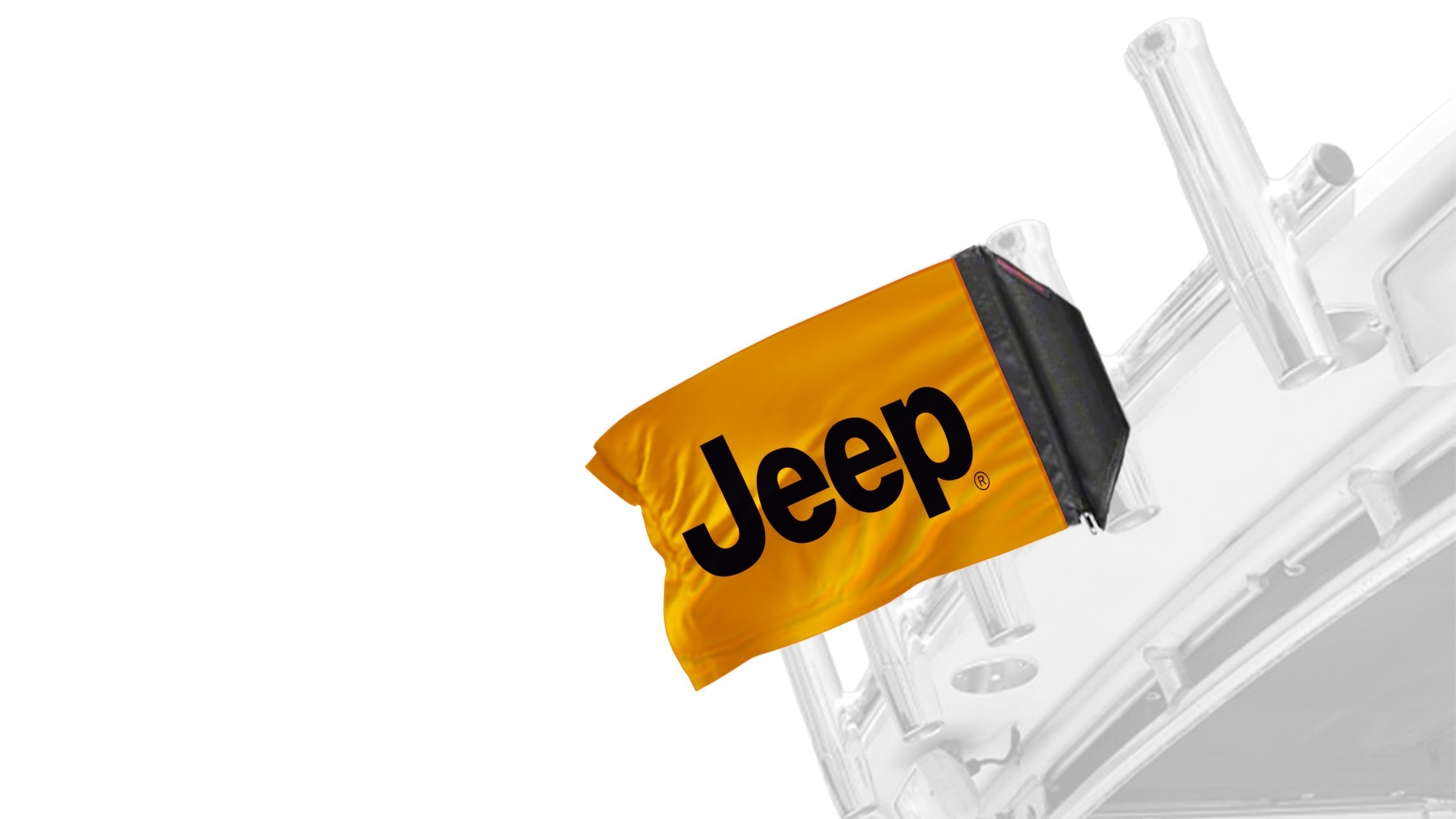 Jeep Safety Orange SQ12"x18" Forever Wave Flag for Boats