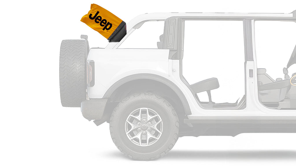 Jeep Safety Orange SQ12"x18" Forever Wave Flag for Bronco