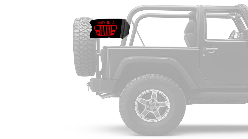 Only In A YJ 12"x18" Forever Wave Flag for Jeep Wrangler CJ-7 and CJ-8 1976-1986
