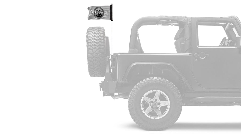 Trail Rated 12"x18" Forever Wave Flag for Jeep Wrangler JK 2-Door 2007-2018
