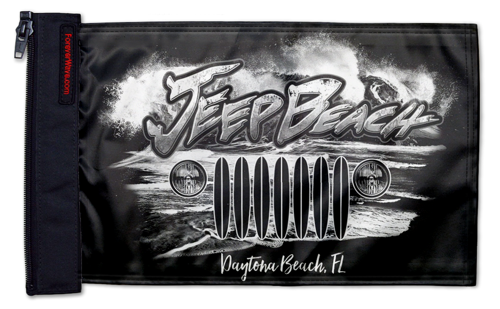 Jeep Beach 12"x18" Forever Wave Flag for Boats