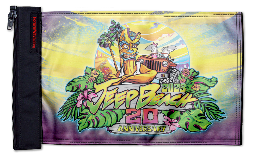 Jeep Beach 2023 12"x18" Forever Wave Flag for Boats