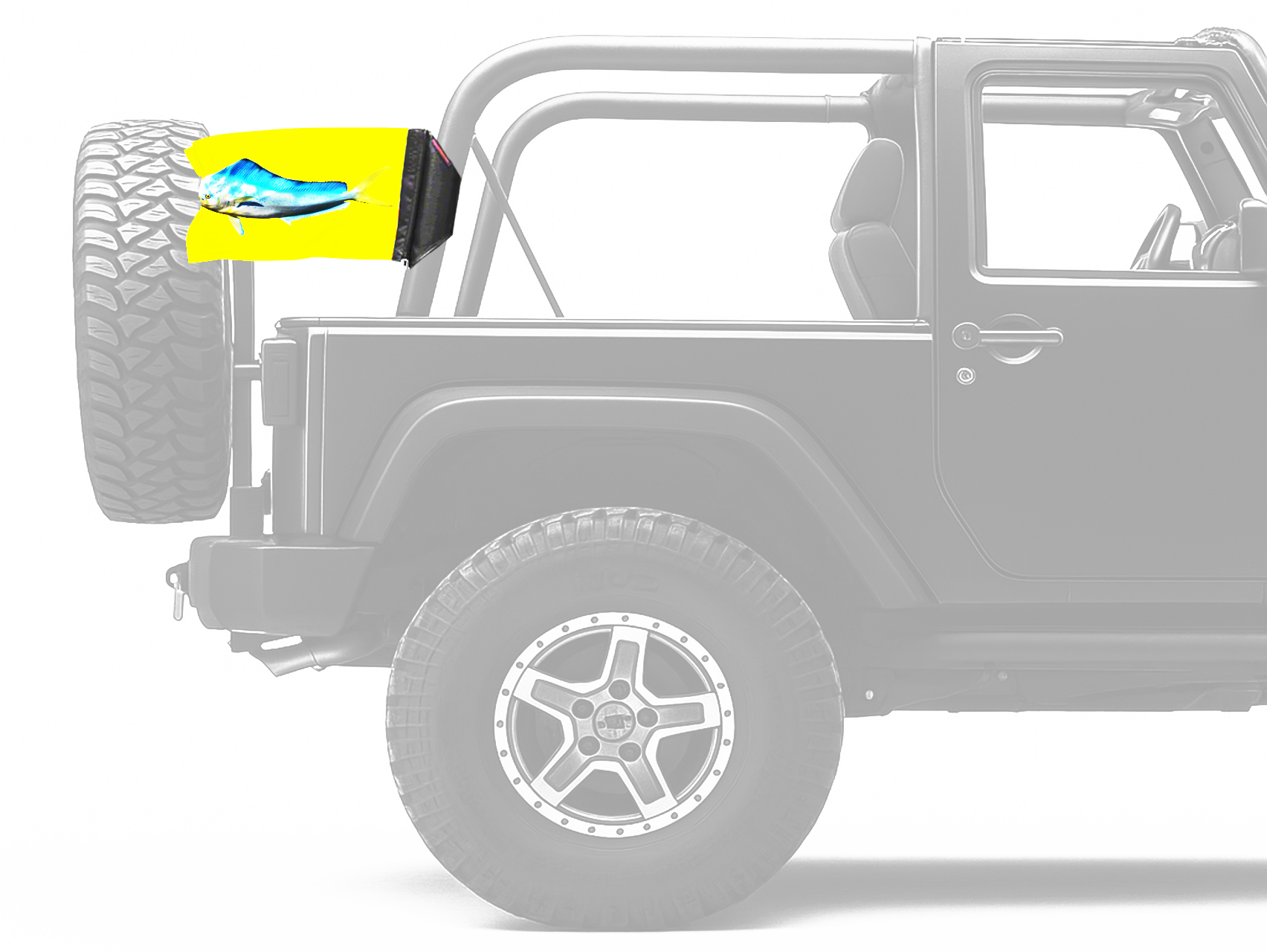 Dolphin 12"x18" Forever Wave Flag for Jeep Wrangler JK 2-Door 2007-2018