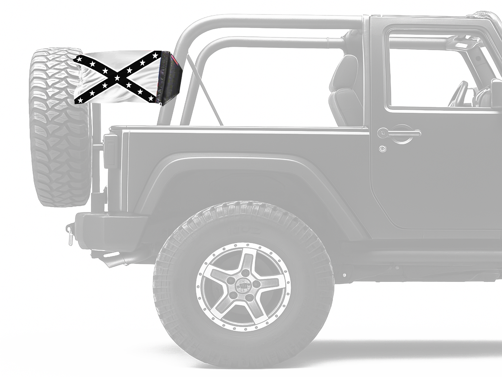 Confederate Subdued 12"x18" Forever Wave Flag for Jeep Wrangler YJ 1986-1995