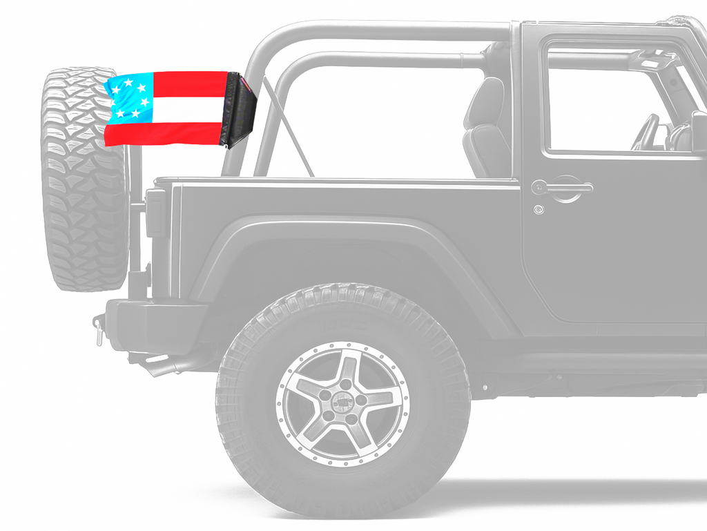 1st Confederate 7 Star 12"x18" Forever Wave Flag for Jeep Wrangler TJ 1996-2006