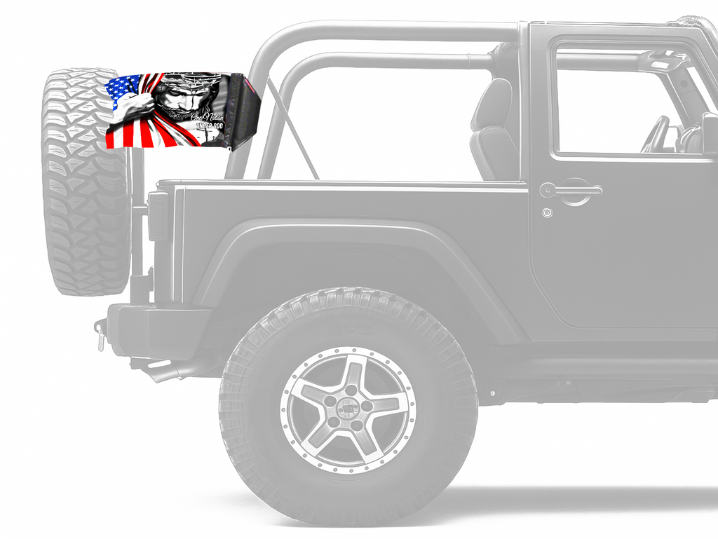 One Nation 12"x18" Forever Wave Flag for Jeep Wrangler CJ-7 and CJ-8 1976-1986