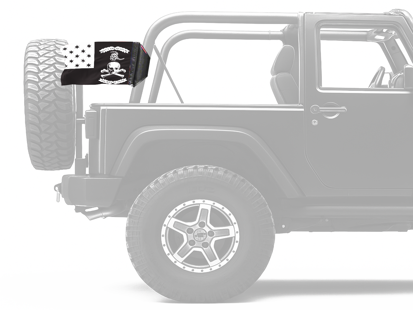 Veterans Exempt 12"x18" Forever Wave Flag for Jeep Wrangler CJ-7 and CJ-8 1976-1986