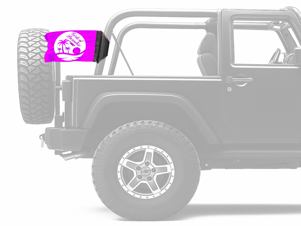 Girls Of Paradise 12"x18" Forever Wave Flag for Jeep Wrangler JKU 4-Door 2007-2018