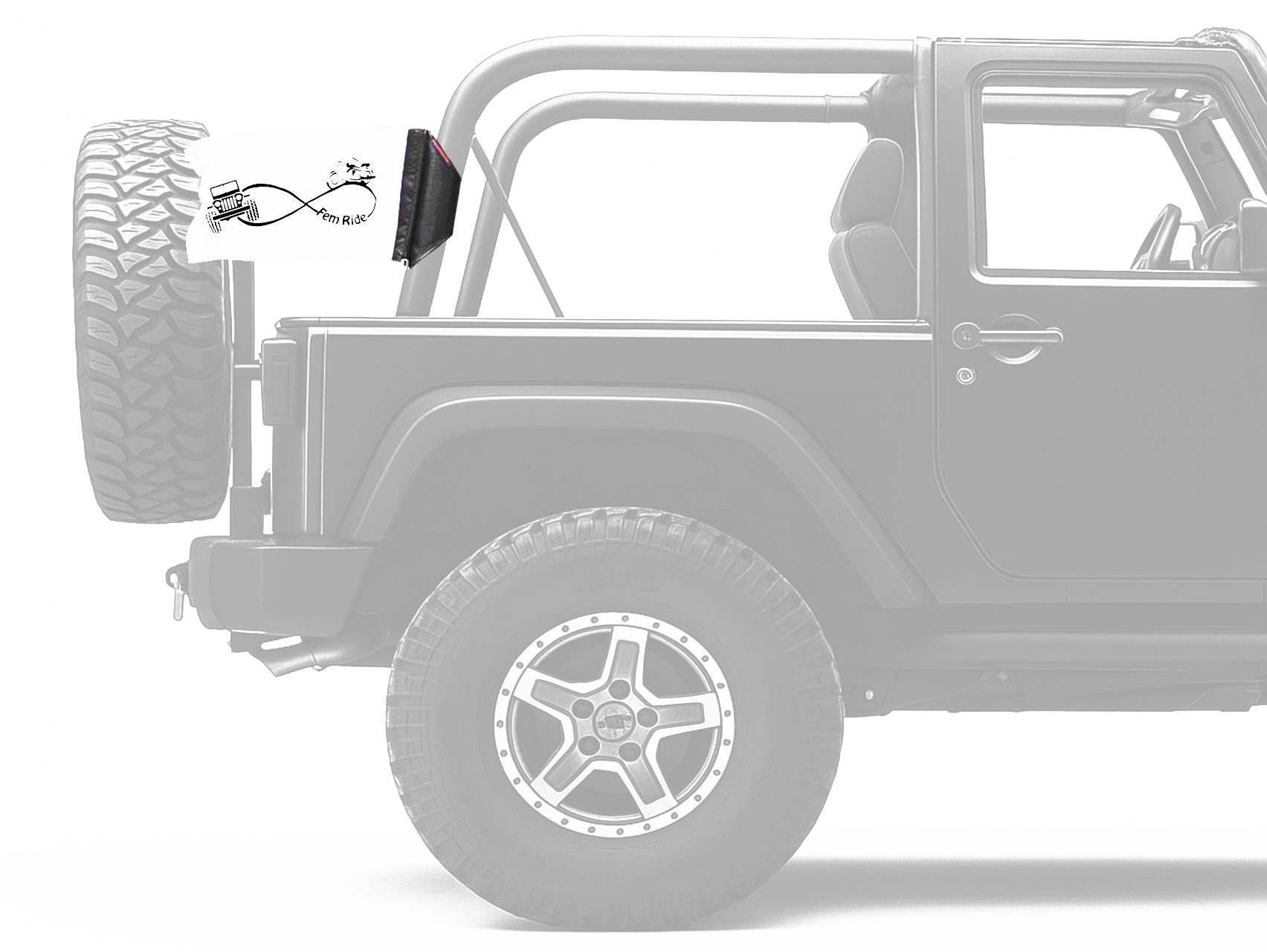 Fem Ride 12"x18" Forever Wave Flag for Jeep Wrangler CJ-7 and CJ-8 1976-1986
