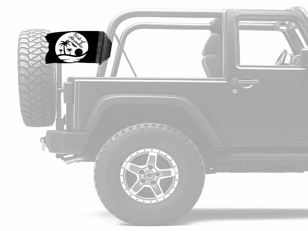 Girls Of Paradise 12"x18" Forever Wave Flag for Jeep Wrangler JKU 4-Door 2007-2018