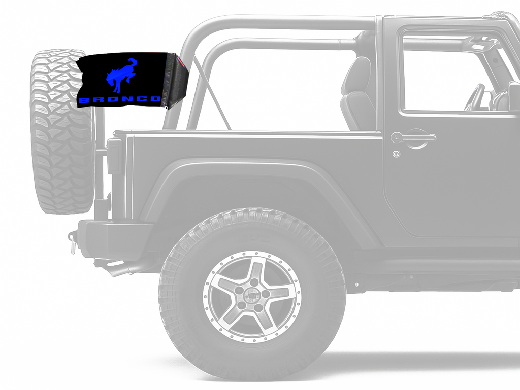 Bucking Bronco 12"x18" Forever Wave Flag for Jeep Wrangler TJ 1996-2006