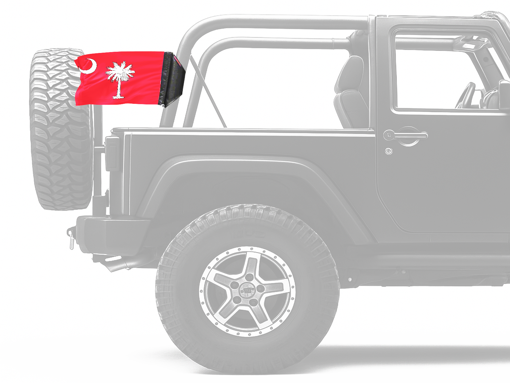 State Flag South Carolina Big Red 12"x18" Forever Wave Flag for Jeep Wrangler CJ-7 and CJ-8 1976-1986