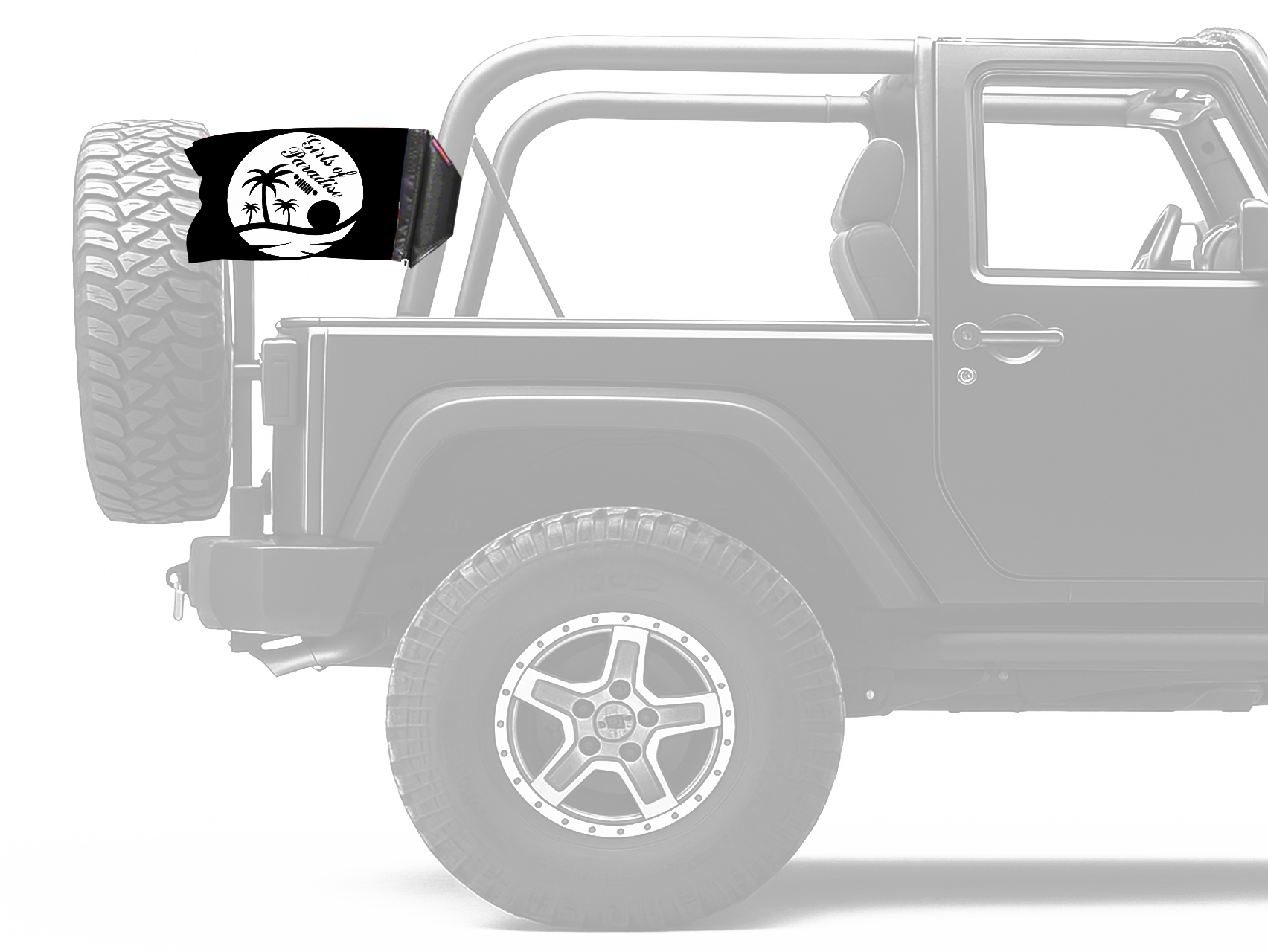 Girls Of Paradise 12"x18" Forever Wave Flag for Jeep Wrangler JL 2-Door 2018-Present