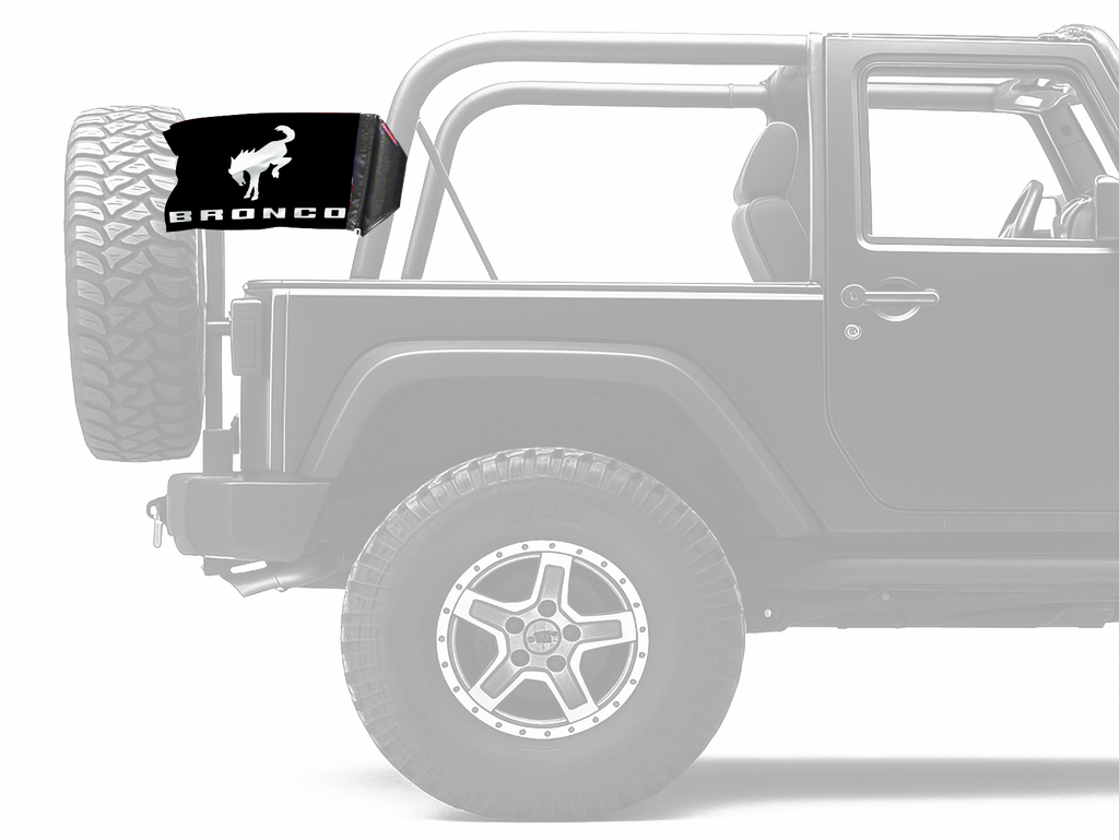 Bucking Bronco 12"x18" Forever Wave Flag for Jeep Wrangler TJ 1996-2006