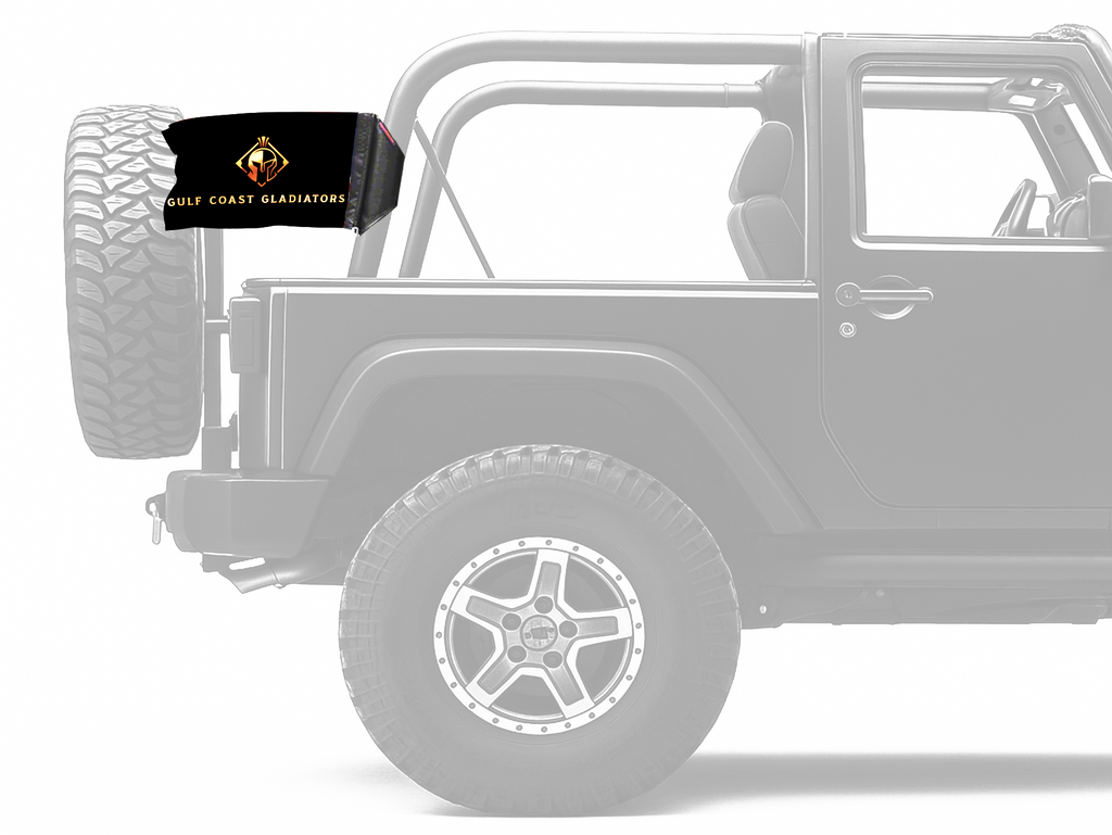 Gulf Coast Gladiators 11"x17" Forever Wave Flag for Jeep Wrangler CJ-7 and CJ-8 1976-1986
