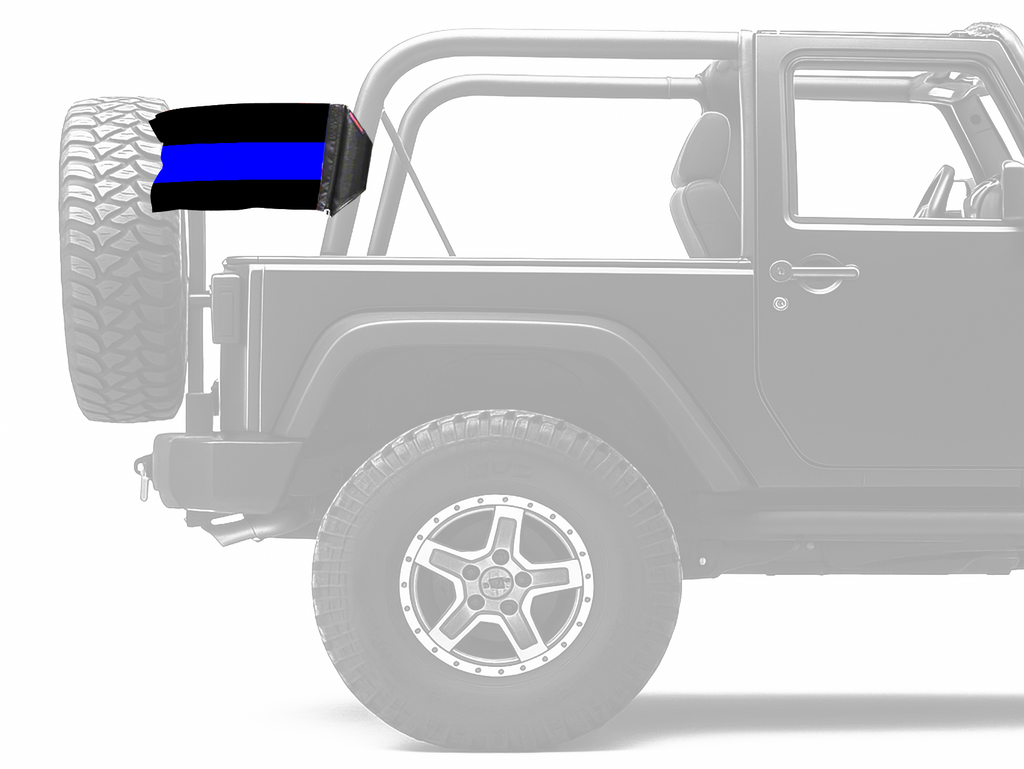Thin Blue Line 12"x18" Forever Wave Flag for Jeep Wrangler JKU 4-Door 2007-2018