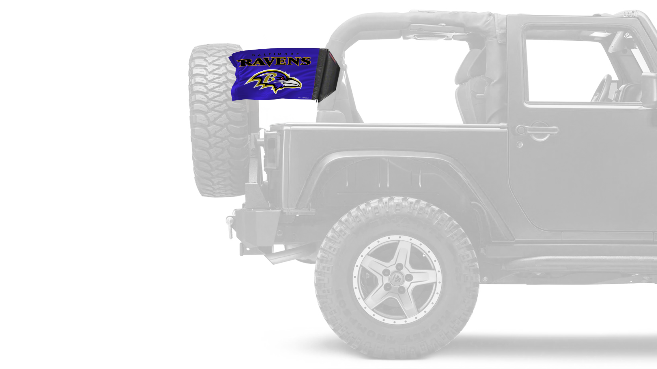 Baltimore Ravens 11"x17" Forever Wave Flag for Jeep Wrangler JK 2-Door 2007-2018
