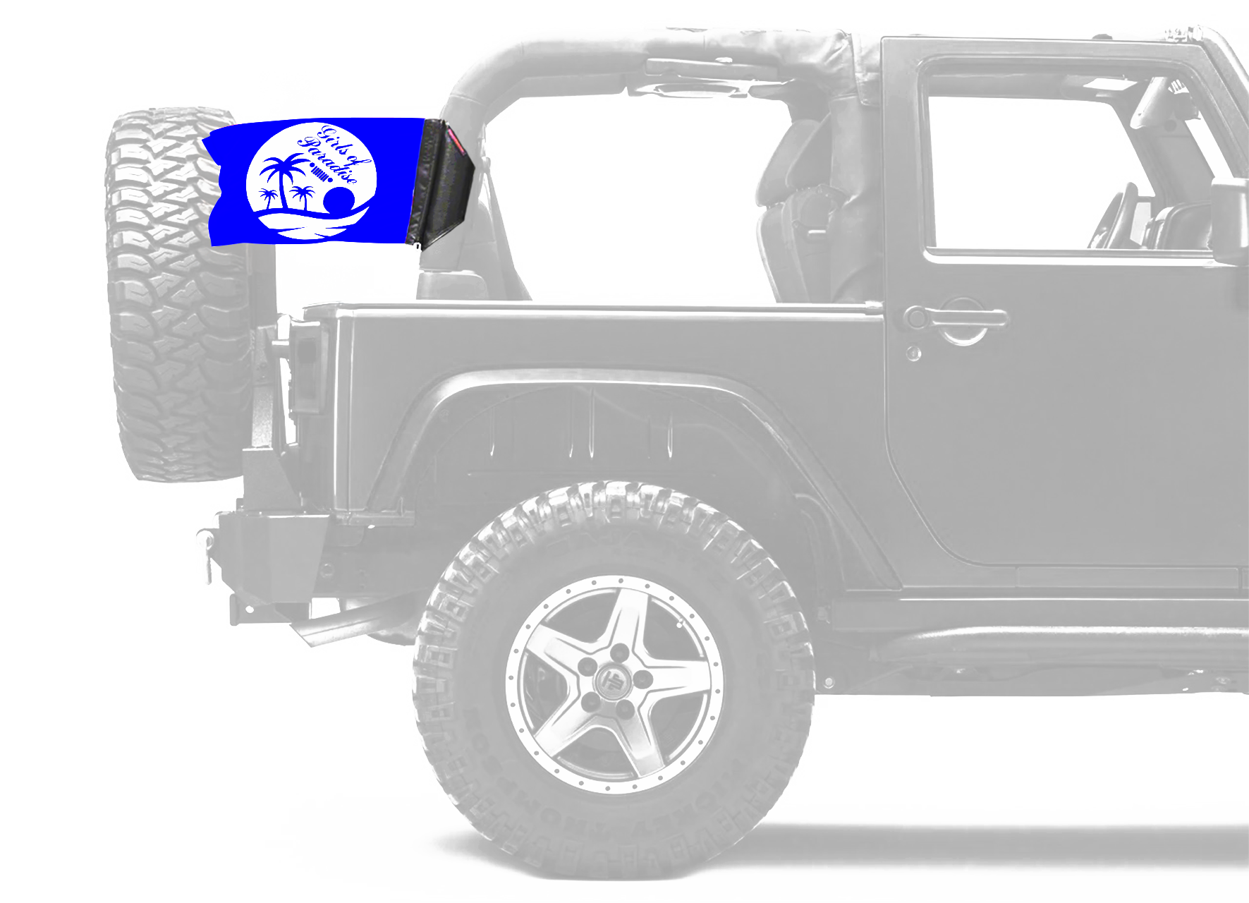 Girls Of Paradise 12"x18" Forever Wave Flag for Jeep Wrangler JKU 4-Door 2007-2018