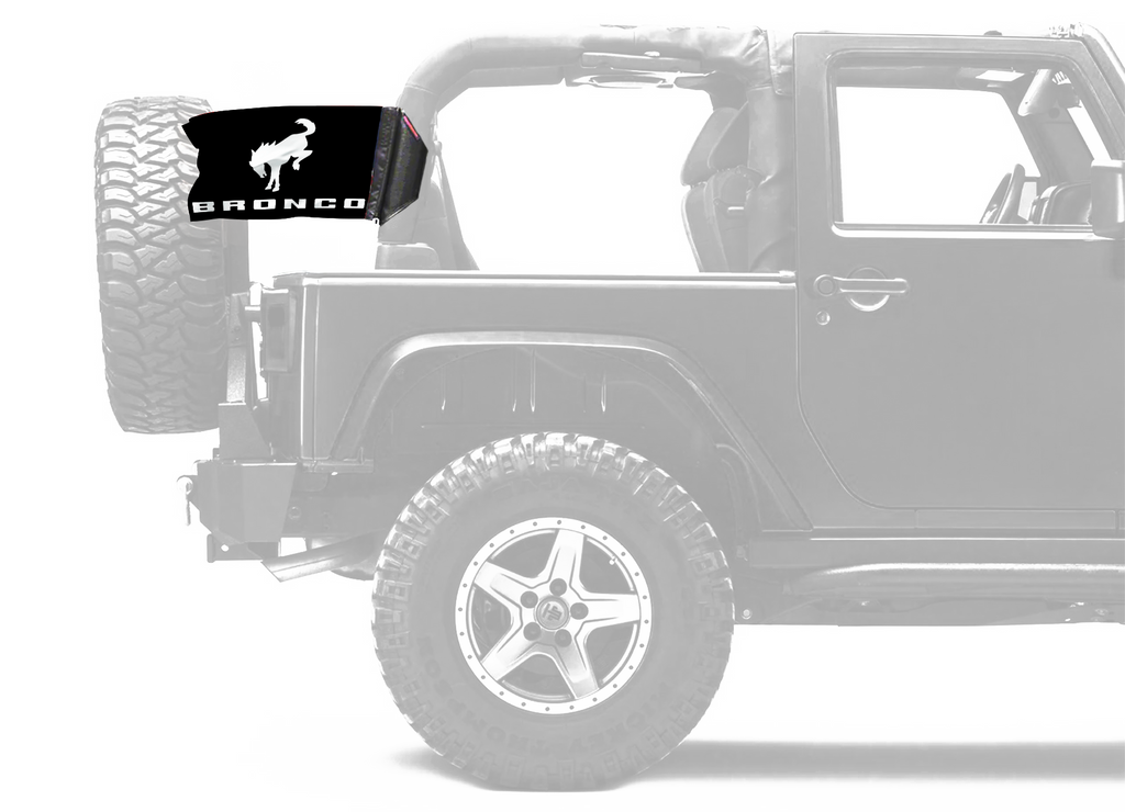 Bucking Bronco 12"x18" Forever Wave Flag for Jeep Wrangler TJ 1996-2006
