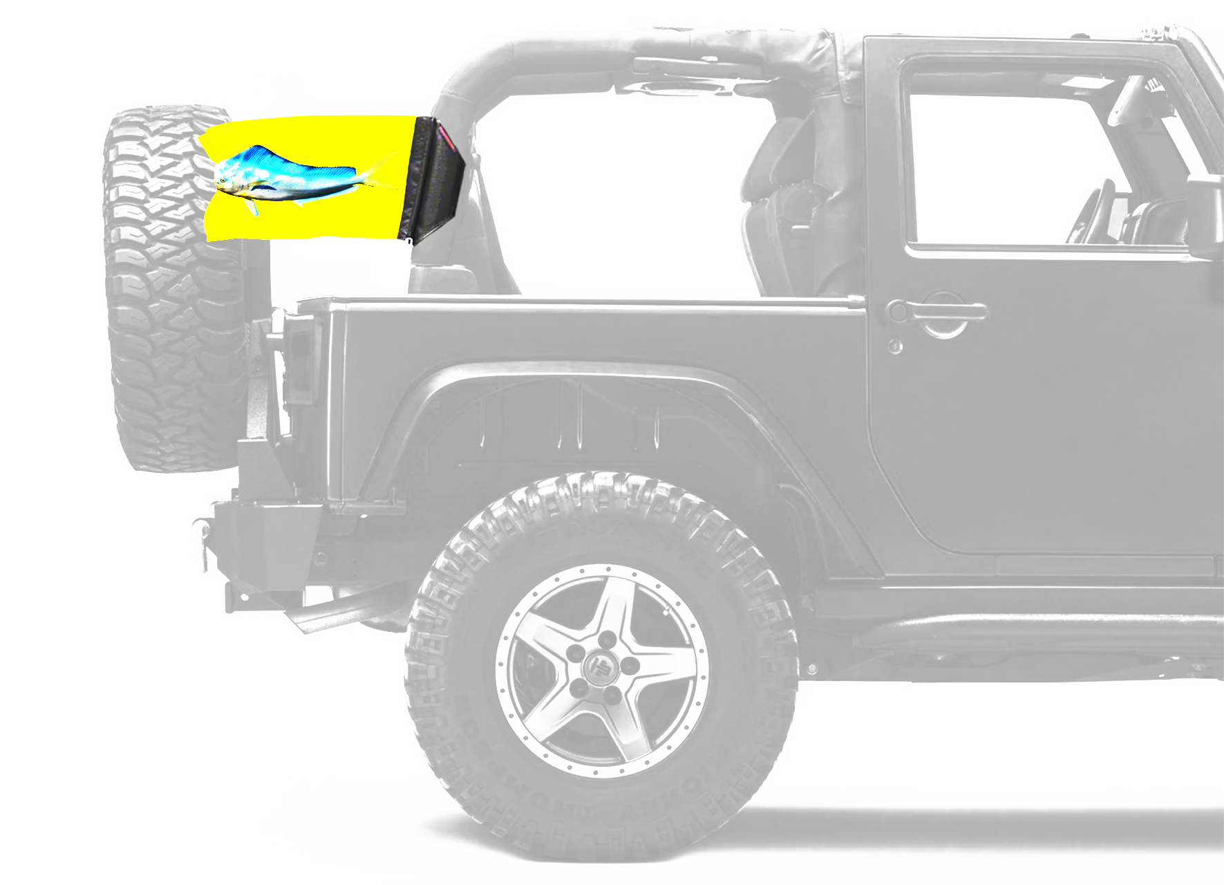 Dolphin 12"x18" Forever Wave Flag for Jeep Wrangler TJ 1996-2006