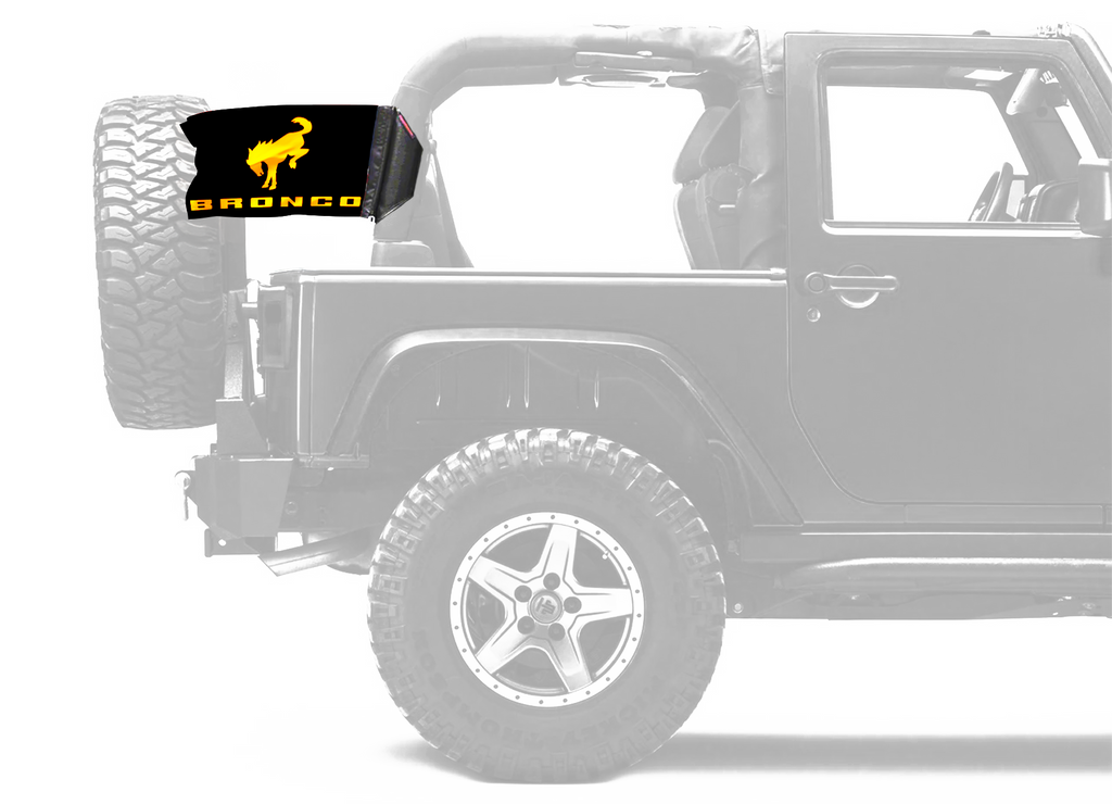 Bucking Bronco 12"x18" Forever Wave Flag for Jeep Wrangler TJ 1996-2006