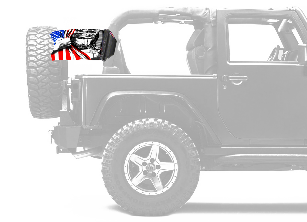 One Nation 12"x18" Forever Wave Flag for Jeep Wrangler YJ 1986-1995