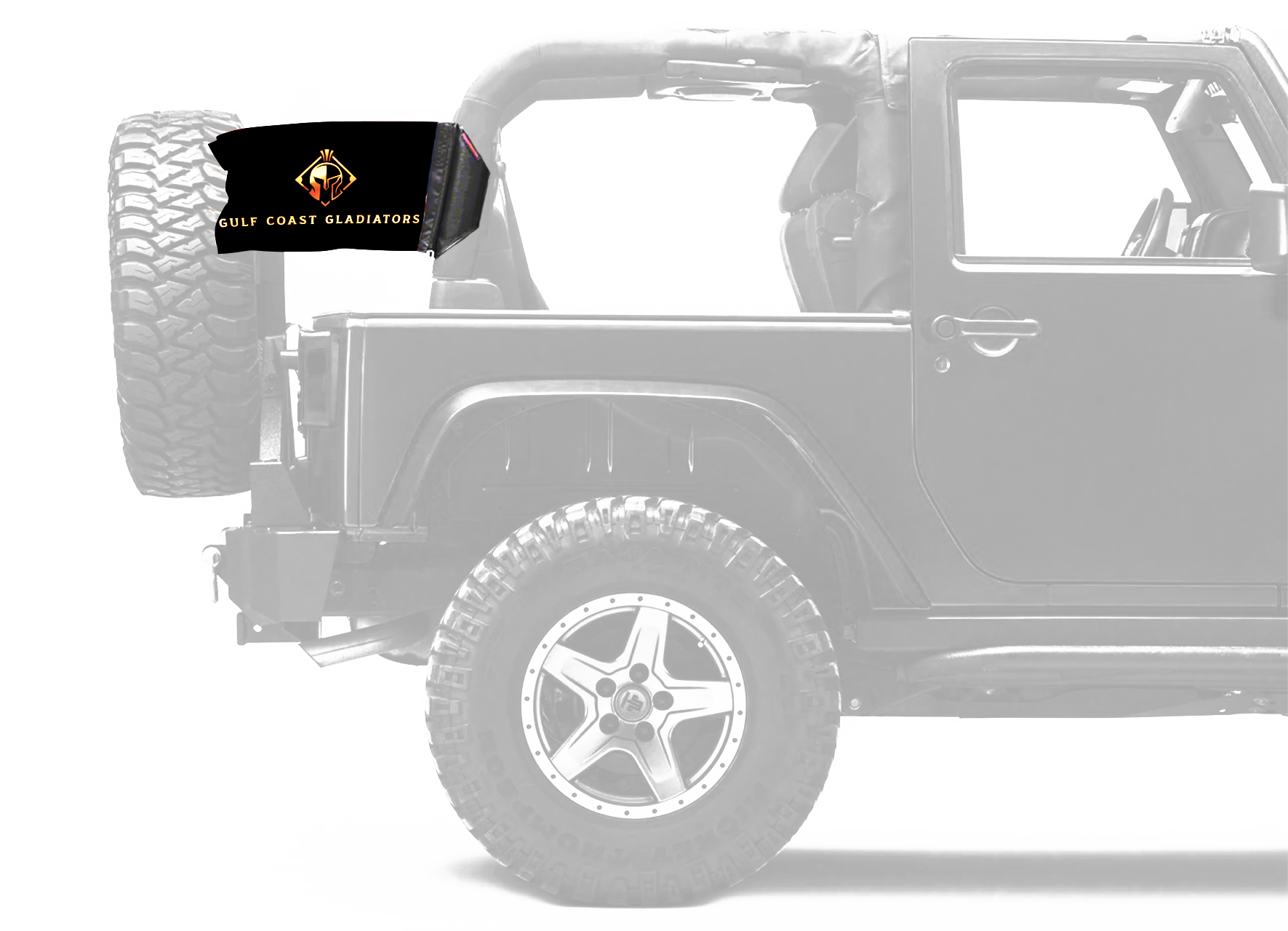 Gulf Coast Gladiators 11"x17" Forever Wave Flag for Jeep Wrangler JLU 4-Door 2018-Present