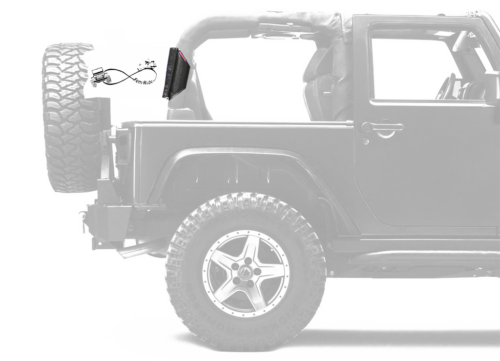 Fem Ride 12"x18" Forever Wave Flag for Jeep Wrangler YJ 1986-1995