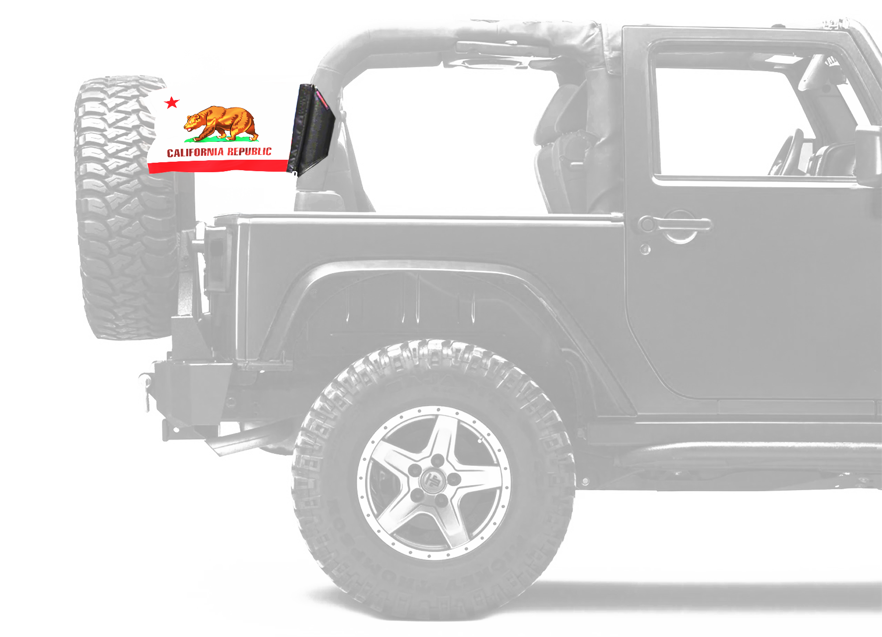 State Flag California 12"x18" Forever Wave Flag for Jeep Wrangler JKU 4-Door 2007-2018