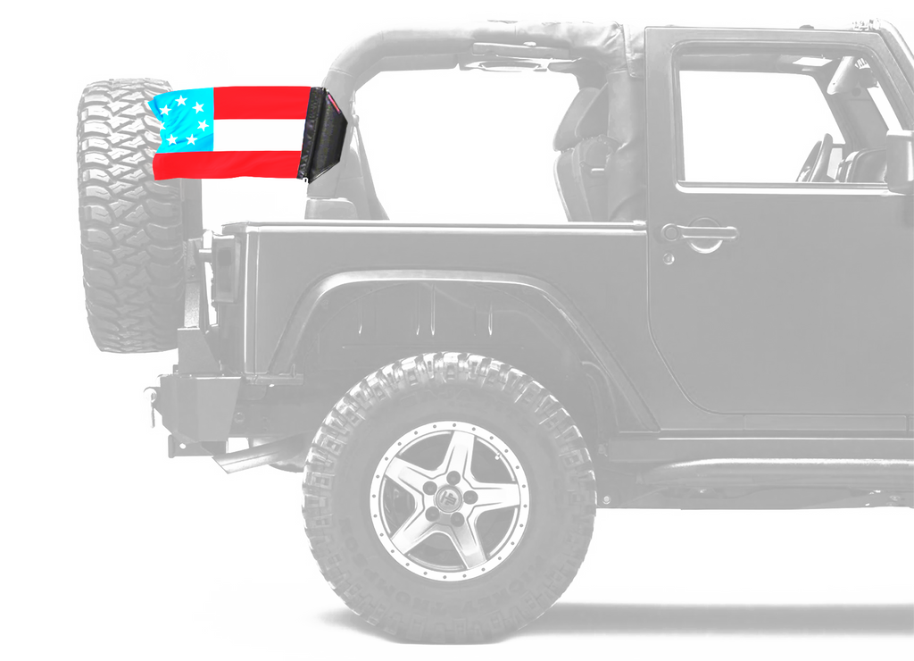 1st Confederate 7 Star 12"x18" Forever Wave Flag for Jeep Wrangler JLU 4-Door 2018-Present