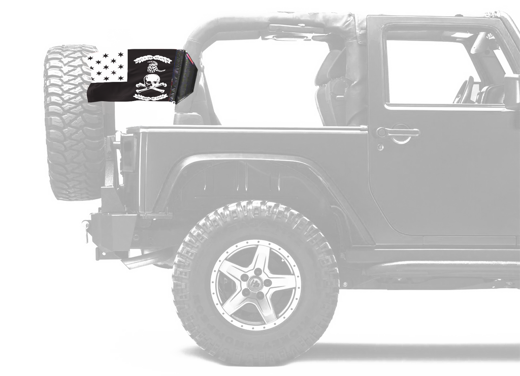 Veterans Exempt 12"x18" Forever Wave Flag for Jeep Wrangler JKU 4-Door 2007-2018