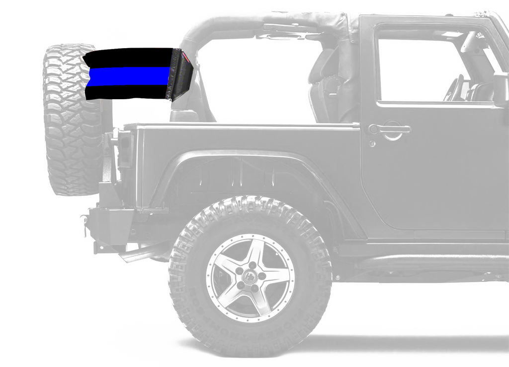 Thin Blue Line 12"x18" Forever Wave Flag for Jeep Wrangler JKU 4-Door 2007-2018