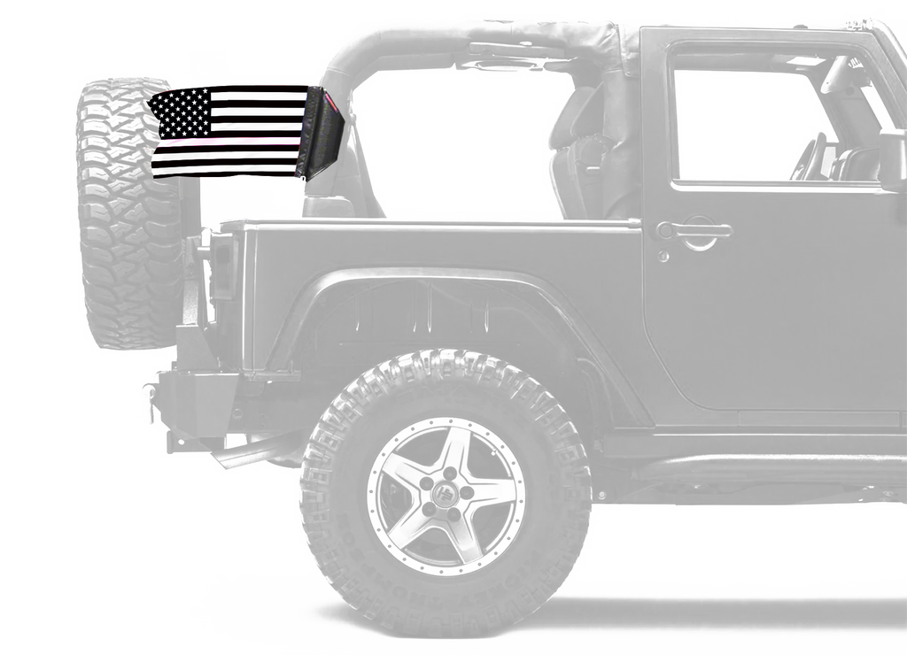 USA Subdued Thin Pink Line 12"x18" Forever Wave Flag for Jeep Wrangler LJ 2003-2006