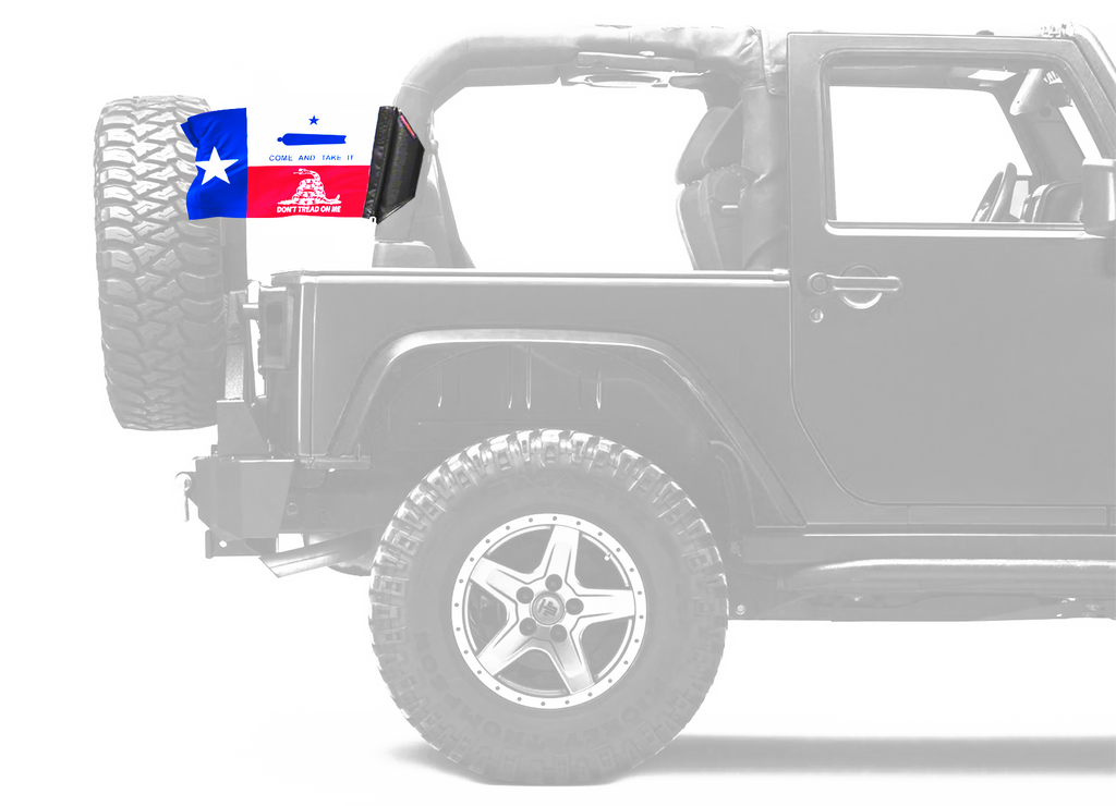 State Flag Texas Don't Tread 12"x18" Forever Wave Flag for Jeep Wrangler JLU 4-Door 2018-Present