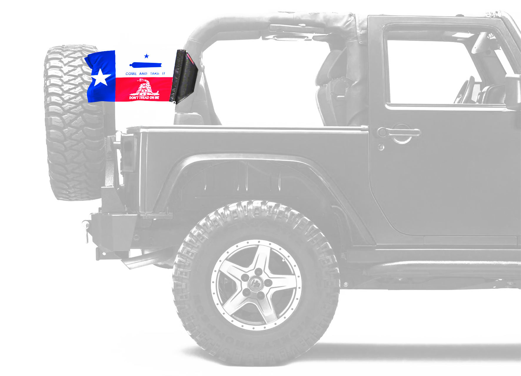 State Flag Texas Don't Tread 12"x18" Forever Wave Flag for Jeep Wrangler JLU 4-Door 2018-Present