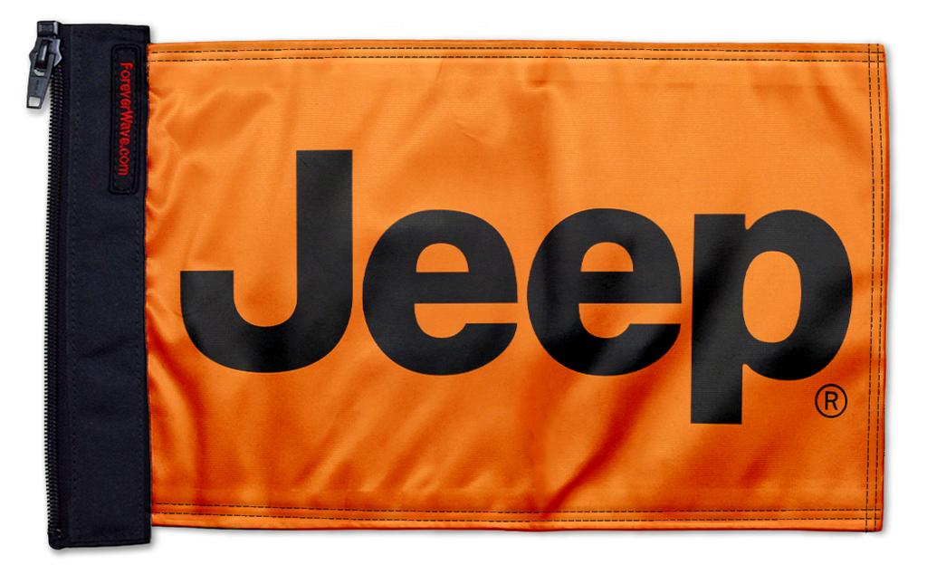 Jeep Safety Orange SQ12"x18" Forever Wave Flag for Jeep Wrangler TJ 1996-2006