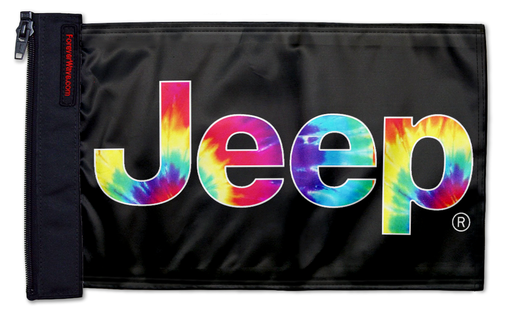 Jeep Tie Dye 12"x18" Forever Wave Flag for Jeep Wrangler TJ 1996-2006