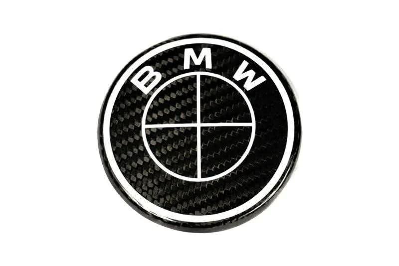 BMW Roundel Emblem Covers - Full Carbon Fiber Black and White Style V2