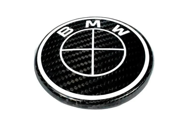 BMW Roundel Emblem Covers - Full Carbon Fiber Black and White Style V2