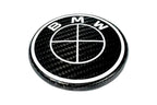 BMW Roundel Emblem Covers - Full Carbon Fiber Black and White Style V2