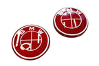 BMW Roundel Emblem Covers - Full Carbon Fiber Red and White Style