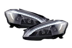 Mercedes Benz S-Class (221) Black LED Headlights with Daytime Running Lights (2005 - 2009)