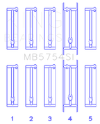 King Engine Bearings Chevrolet 121Ci/Ln2 134Ci Fl O/S 010 (Size +0.50mm) Main Bearing Set