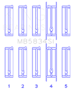 King Engine Bearings Chevrolet 121Ci/Ln2 134Ci Housing Bore +.002 (Size +0.75mm) Main Bearing Set