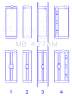 King Engine Bearings Chevrolet 173 V6 (Size +0.50mm) Main Bearing Set