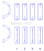 King Engine Bearings Chrysler 2.7L (Size +0.50mm) Main Bearing Set