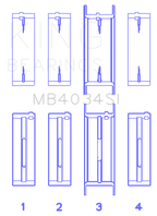 King Engine Bearings Ford 232 (Size +0.75mm) Main Bearing Set